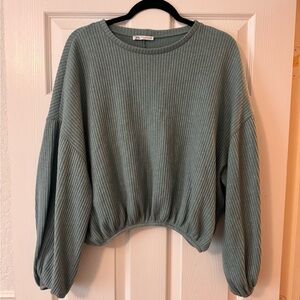 Zara Ribbed Knit Sweater in Sage